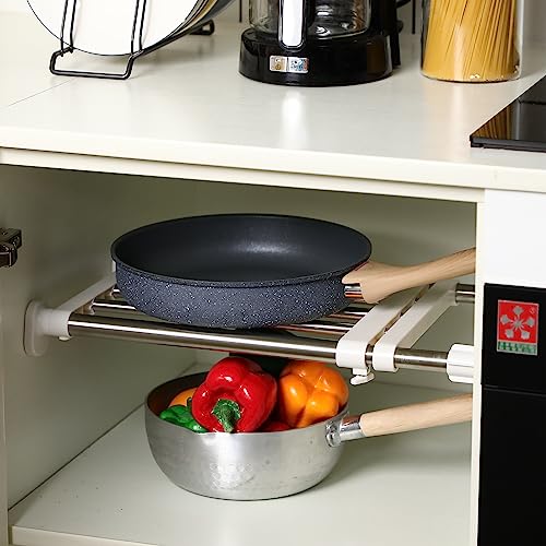 Geetery GEETERY-CABINET-0768 4 Pcs Closet Tension Shelf Rod Metal Expandable Shelf Organizer Adjustable Closet Shelves Closet Shelf Rack Diy Closet Dividers Separators thumb #5