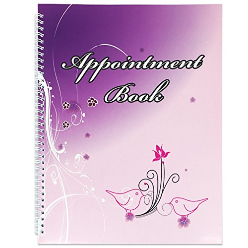 Beauticom Undated Hourly Appointment Schedule Planner Organizer Book for Massage Spas, Nail Salons, Therapists, Stylists and More (4 Columns (Flower Design))