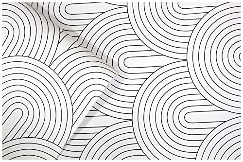 Haokhome 96033 Peel And Stick Wallpaper Abstract Rainbow Black/White Removable Contactpaper For Home Bathroom Decorations 17.7In X 9.8Ft #TOP4