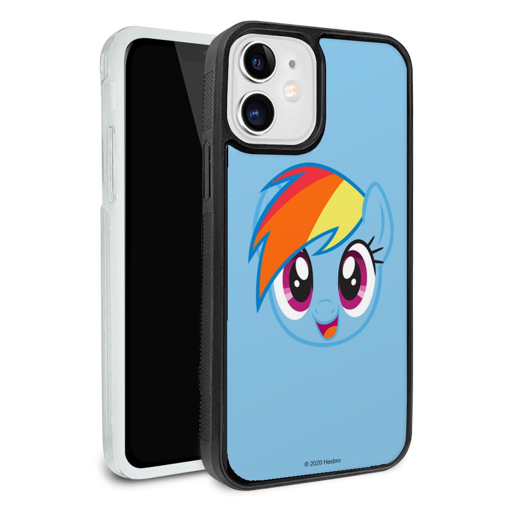 My Little Pony Rainbow Dash Face Protective Slim Fit Hybrid Rubber Bumper Case Fits Apple iPhone 12 Pro and 12