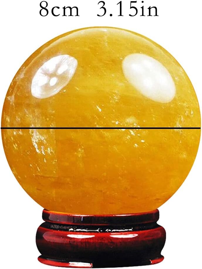 Clear Crystal Ball Retro Natural Topaz Crystal Ball Desktop Decoration Feng Shui Office Living Room Study TV Cabinet Home Decorations Decoration Crystal Sphere Natural crystal ball ( Size : 3.15in )