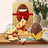 Large Easter Eggs for Lintd Gold Bunny Milk Chocolate Easter Egg | 195g Easter Gift | Includes Classic Lintdt Gold Bunny & Extra Milk Chocolate Bar | Luxury Chocolate Easter Egg for Kids & Adults