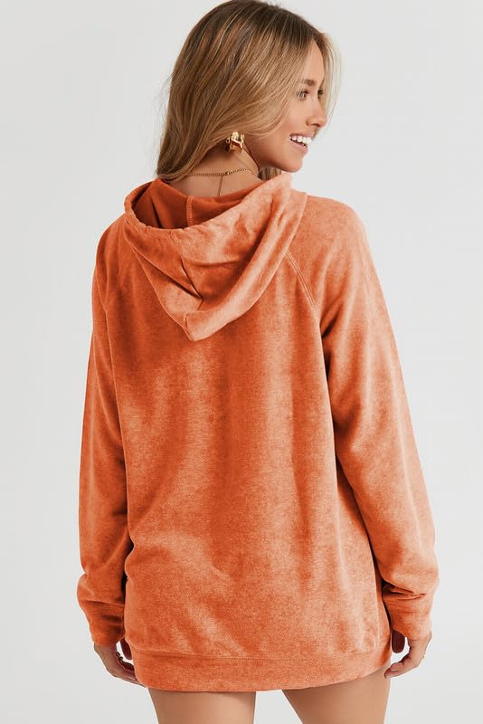 Damskie bluzy z kapturem na co dzień z długim rękawem solidna lekka bluza z kapturem oversize modny pulower topy jesienne ubrania dla kobiet 2024,