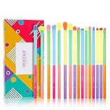 Docolor Eye Makeup Brushes 16pcs Colorful Eyeshadow Makeup Brush Set Professtional Eyeshadow Brushes...