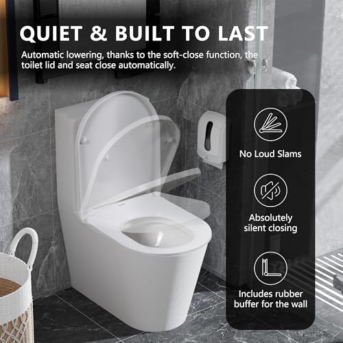 Abattant de toilette en D en urée-formaldéhyde pour WC familial propre - 7