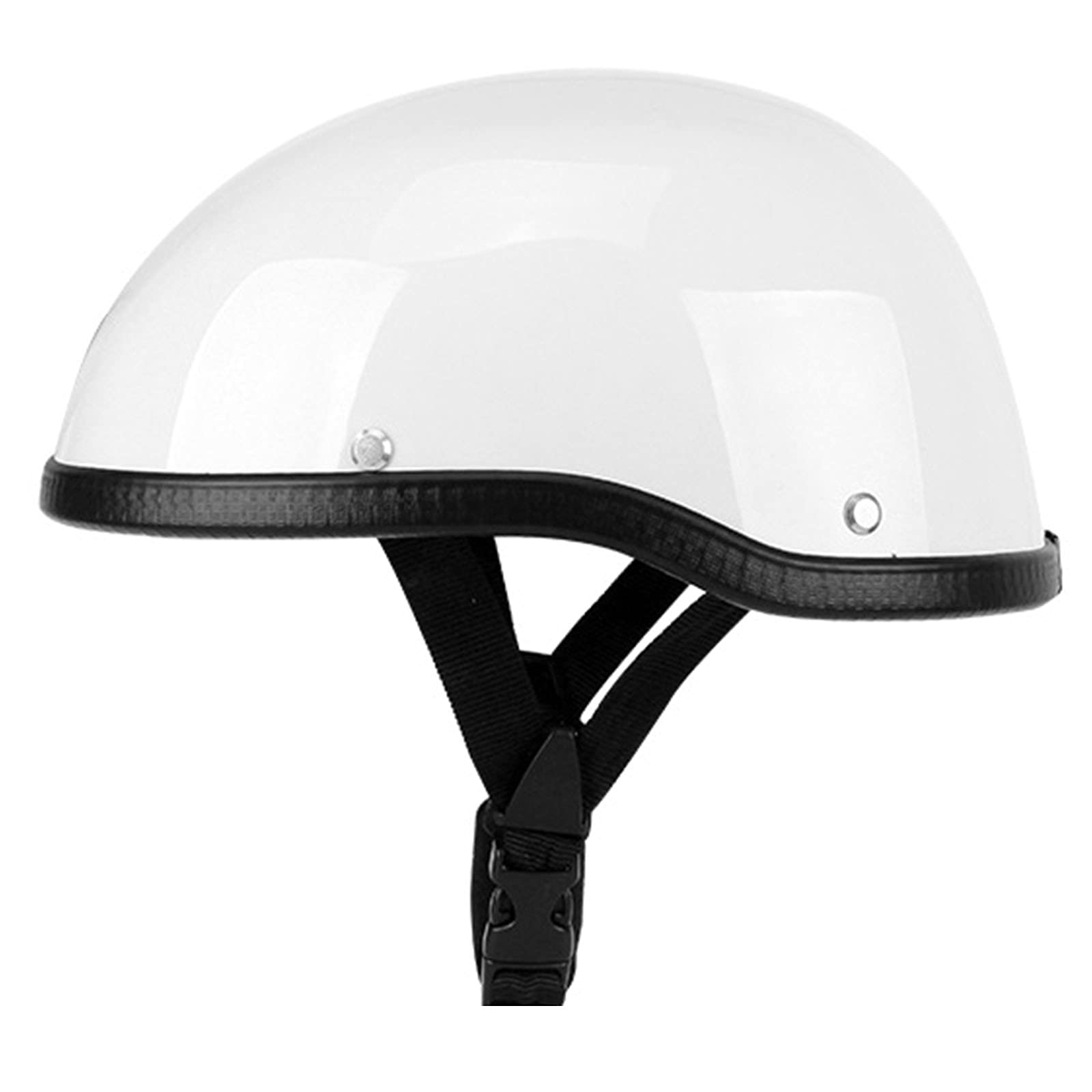 Ruyiczb Men's White Motorcycle Half Helmet Beanie Retro Open-Face Motorbike Helmet Vintage Skull Cap For Scooter Moped For And Wo Street Ece/Dot Certified (56-62Cm),
