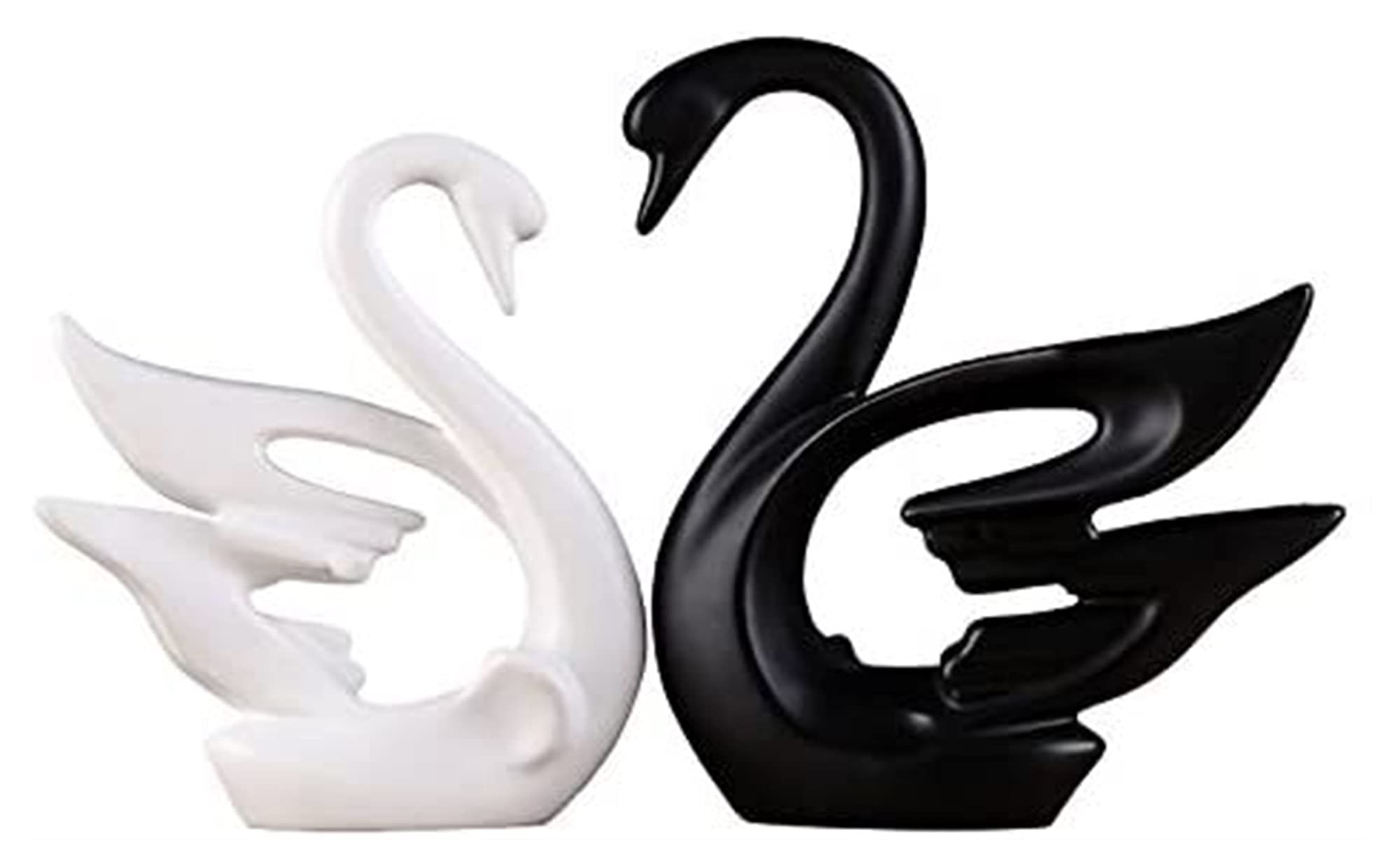 Statua astratta unica Scultura Creativa, Decorazione per la casa Ornamenti/Nordic Simple Coppie in bianco e nero Ornamenti di cigno Creativo Soggiorno Decorativo Artigianato in
