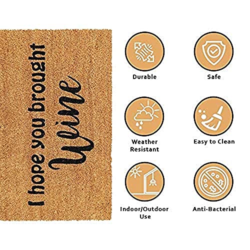 Image of Onlymat Funny Printed Anti-Slip Doormat (Black and Brown) Rectangular Shaped Entryway Rug Natural Coir Material with PVC Backing for Outdoor Entrance Home Multipurpose Mats Floor Door Hall Drawing Room Living Room (75cm x 45cm)