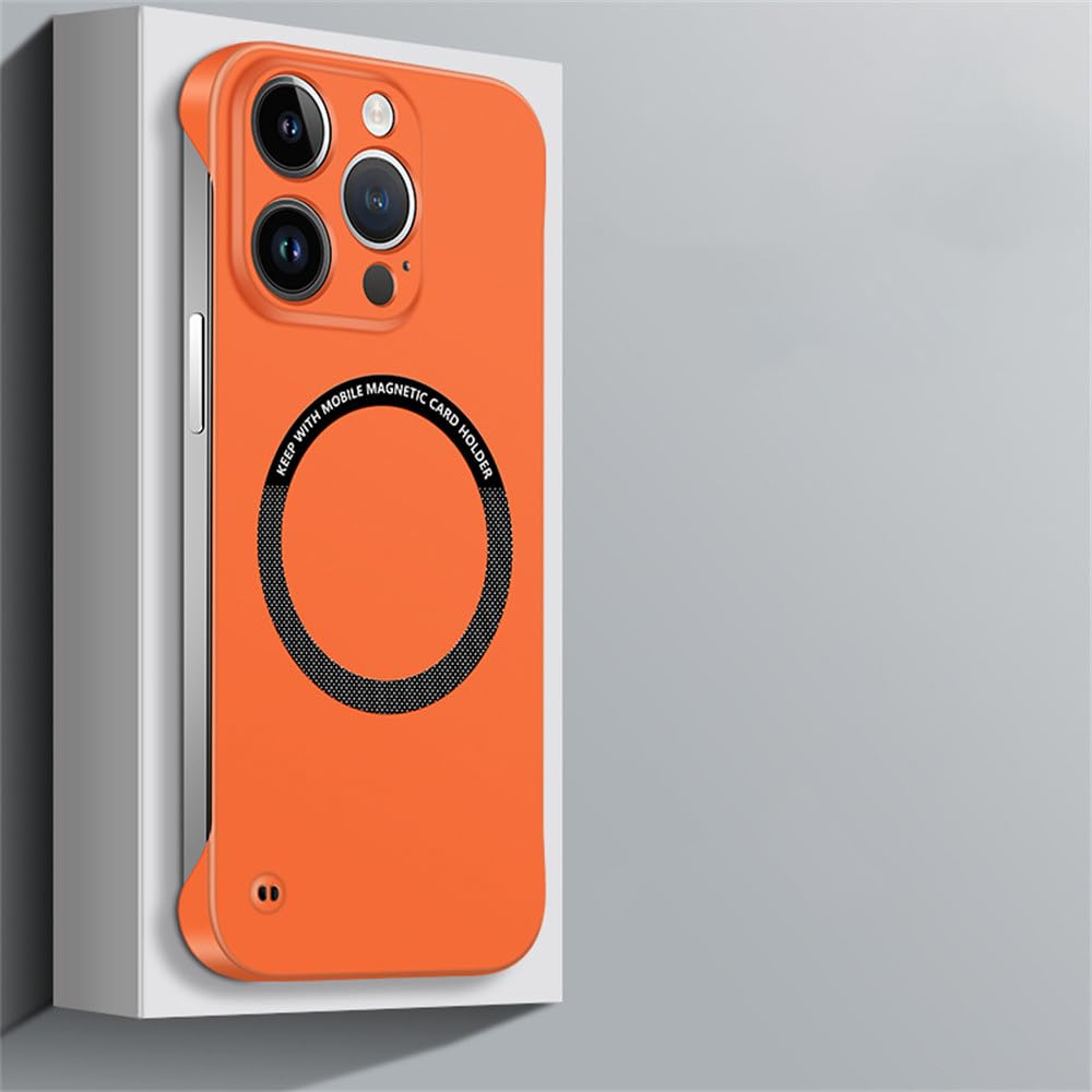 【オレンジ】 iPhone13promax 薄型 軽量 ワイヤレス充電 Amazon.co.jp: スリムフレームレスマグネット式ワイヤレス充電ケース