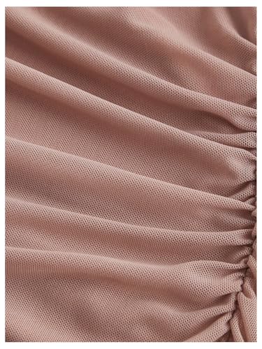 Image of GORGLITTER Women's Cowl Neck Midi Dresses Summer Ruffle Open Back Fishtail Cocktail Birthday Party Going Out Sun Dress