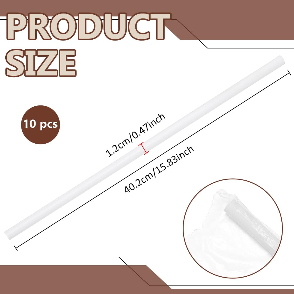 BENECREAT 10pcs 12x402mm Plastique POM Barres Rondes, Plastique Barres Blanc pour Bricolage Main Table Sable Modèle Construction Fabrication de Pièces Mécaniques