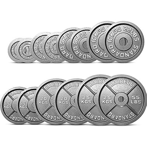 EXTREME FITNESS Olympic Weight Plates Disc Cast Iron 2" Discs Barbell Bar Gym Sets (2 x 20kg) Cover