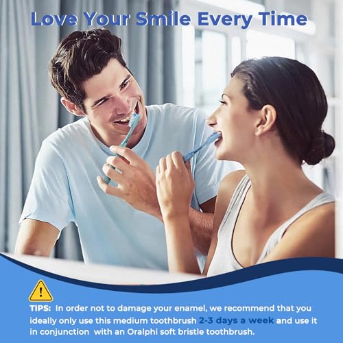 Image of Medium Toothbrushes for Adults, Whitening Toothbrush with Spiral Medium Bristles for Smoke Tea Coffee Stain, Deep Plaque Removal, Rounded Bristle Tips for Gentle Cleaning