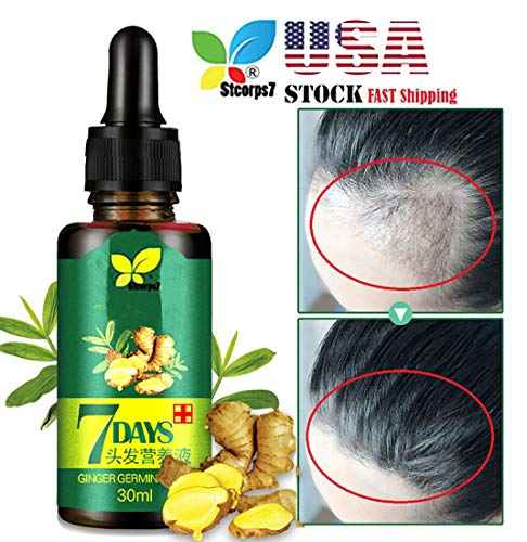 Hair Regrow 7 Day Hair Growth Essence, STCORPS7 Ginger Germinal Essential Oil Hair Growth Hair Loss Treatment Hair Care Hair Growth Serum for Men & Women