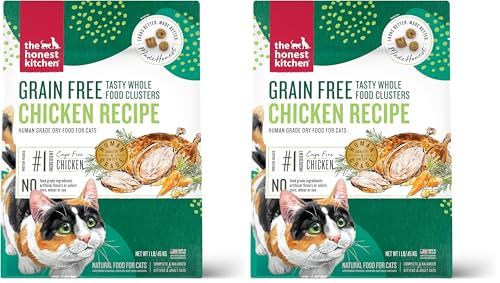 Image of The Honest Kitchen Whole Food Clusters Grain Free Chicken Dry Cat Food, 1 lb Trial Pouch (Pack of 2)