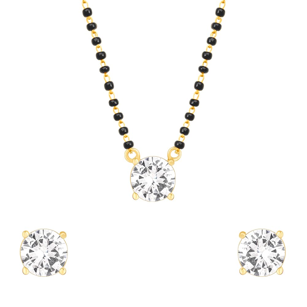 925 Silver Golden Classic Solitaire Mangalsutra Set| Gifts for Women and Girls | With Certificate of Authenticity and 925 Stamp | 6 Months Warranty*-image-13