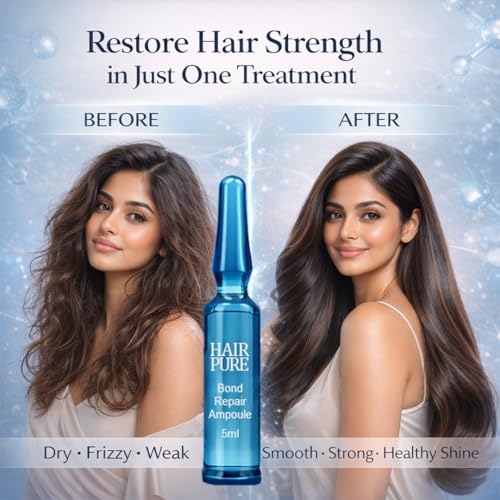 Image of Hair Pure Bond Repair Hair Ampoule with Hydrolyzed Keratin | Power Booster for Damaged, Chemically Treated & Weak Hair | Strengthens Hair Bonds | Deep Nourishment for Smooth, Strong & Shiny Hair
