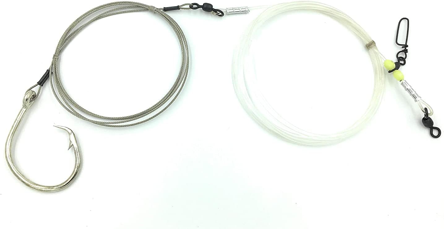End Game Tackle 15' Shark Rig with Mustad Circle Hook - Braided Line, Black, 15' Total Length, 5' Bite Section, 10' 400lb Leader