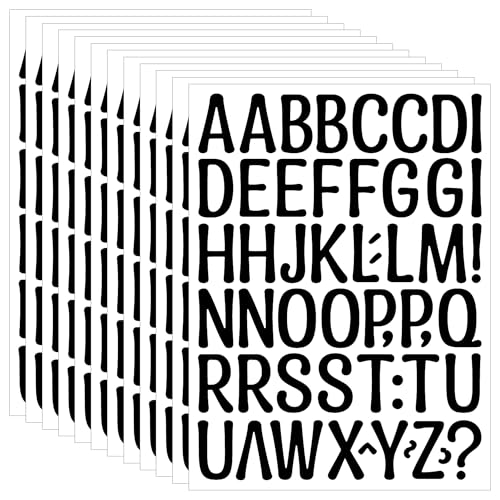 648 PCS Letter Stickers Small 12 Sheets Alphabet Stickers Waterproof Self-Adhesive Vinyl Letters for Water Bottles Cup Scrapbooking Mailbox Crafts Sign Notebook Classroom Home Decor (Black, 1 Inch)