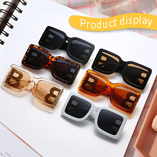 YQVIE 6 Pack Oversized Square Sunglasses Bulk for Women Men Trendy Gold B Frame Big Sun Glasses UV400 Protection4