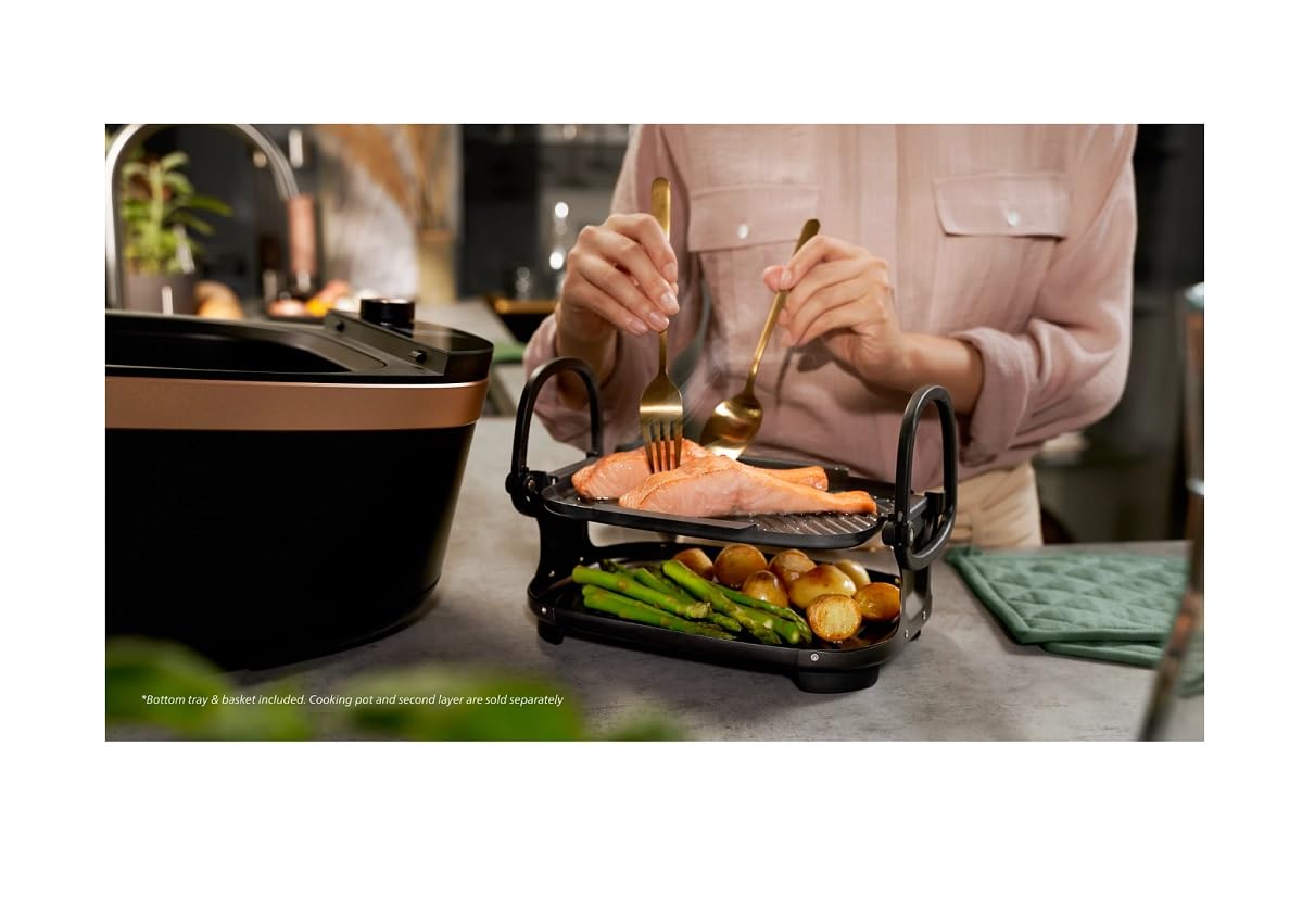 Mijoteur Philips Air Cooker Séries 7000 NX0960/96 1650 W Noir et Cuivre
