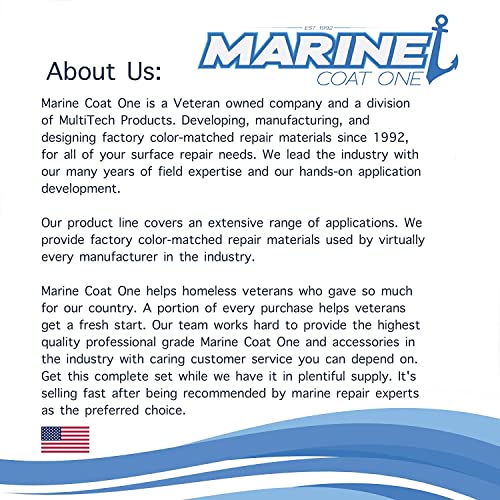 Marine Coat One ISO/NPG Premium Marine Gel Coat Repair Kit Clear With Wax Offers UV Protection High Gloss Blister Resistance on Boats & Cars With MEKP Hardener for Hard Cure (1 Quart)