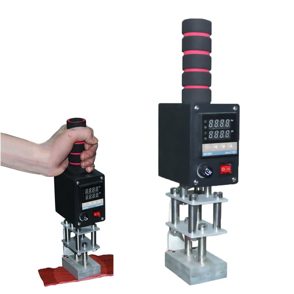 BOOZXCV Leather Hot Stamping Machine - 500W Handheld Embossing Tool with Digital Temperature Display, 0-400℃ Adjustable Control for Leather and Wood Craft Stamping Area (8 * 10cm)