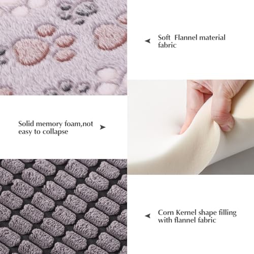 BVAGSS Orthopädisches Hundebett, Waschbar Hundekissen flauschig Hundematte, Umkehrbar Weiche und Warme Hundematte für klein mittel große Hunde XH079 (60x45x4cm,Grey Paw)