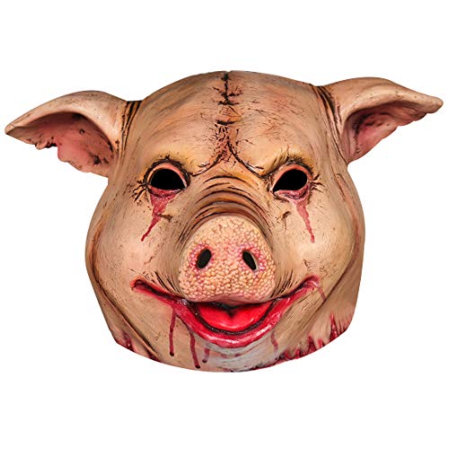Lyxaof Pig Mask Bloody Crying Pig Head Butcher Mask Animal Cosplay Props