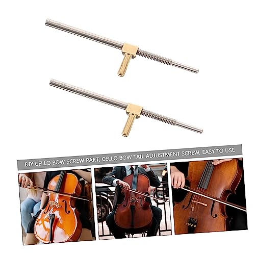 NULYLU 2pcs Cello Bow Screw Frog Fitting Parts for String Instruments Cello Accessories Replacement for Broken Worn Screws Easy to Install and Use - Thumbnail 7