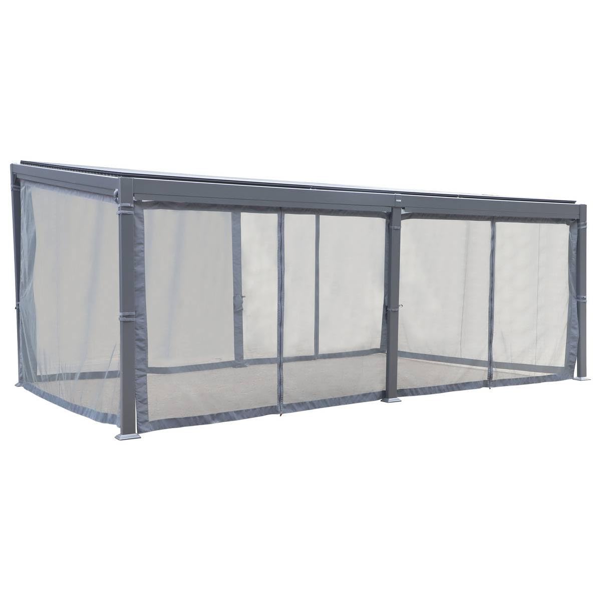 Hespéride - Moustiquaire pour pergola bioclimatique Avila Graphite 6 x 3,​5m en Polyester