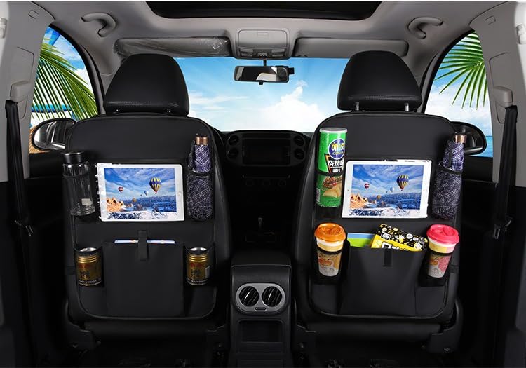 Generic Car Back Seat Organizer for Storage and Convenience, Rear Seat Protector, Black?2 Pack?