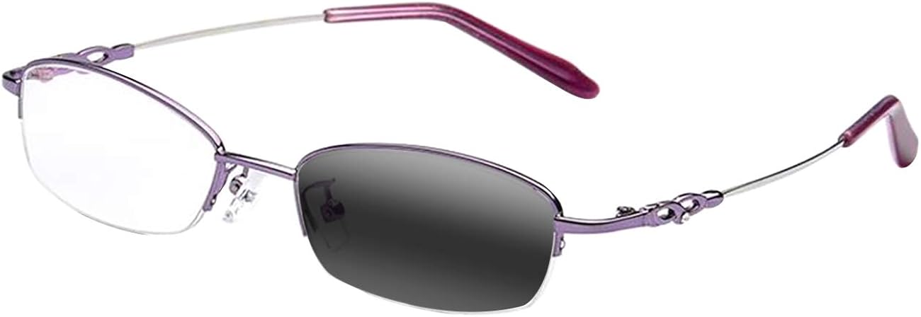 Medio marco grabado flexible titanio multifocal transición progresiva fotocromática mujeres gafas de lectura