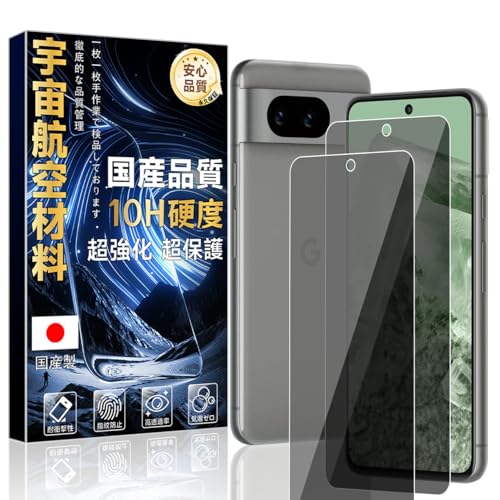 対応 Google Pixel 8 用の ガラスフィルム 覗き見防止 (2枚) 【旭硝子素材製・硬度10H】 グーグルピクセル 8 のぞき見防止 保護フィルム 強化ラス 28°横から見えない 耐衝撃 米軍MIL規格 指紋防止 自動吸着 気泡レス ICFK1