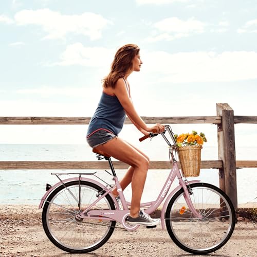 Max4out Beach Cruiser with Rattan Basket