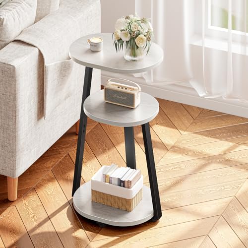 33% Off Small Oval Side Table with Metal Frame - White Maple