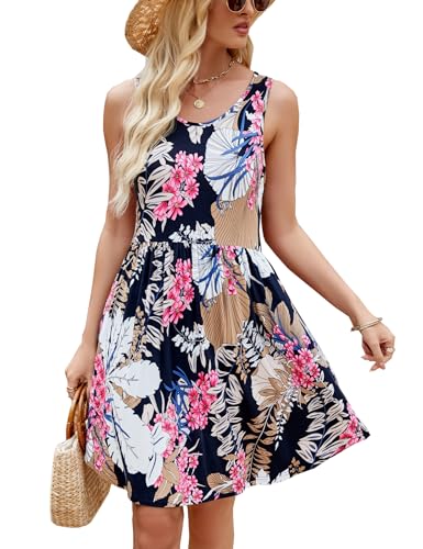 Image of HiMONE Vacation Dresses for Women 2025 Summer Dress Women's Casual Sundresses Casual Beach Petite Sun Dress XS-2XL