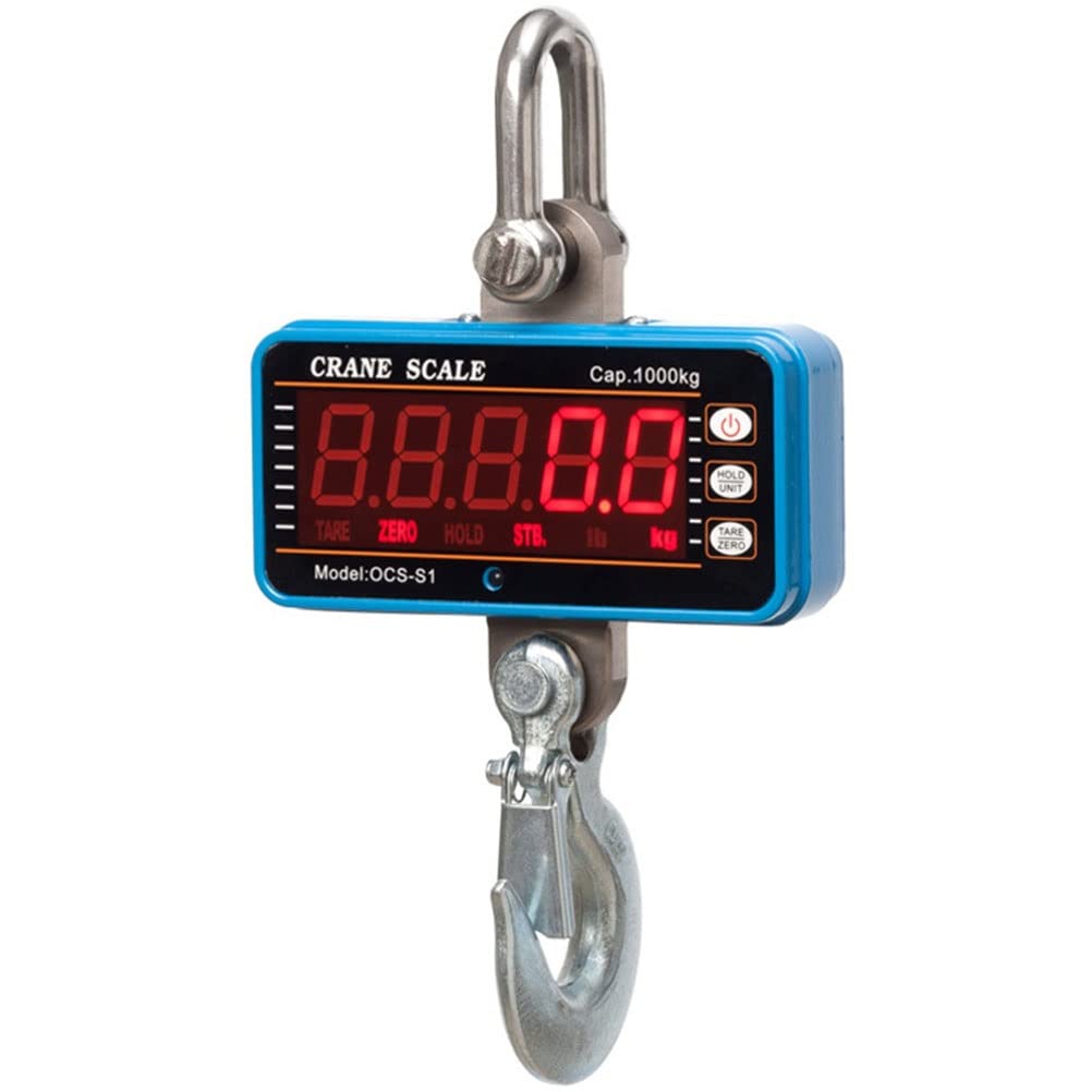 LKLNKVL Hanging scale, Electronic Hanging Hook Scale Digital Crane 1000kg/2200lbs Heavy Duty With Remote Control LED Display Thicken Case