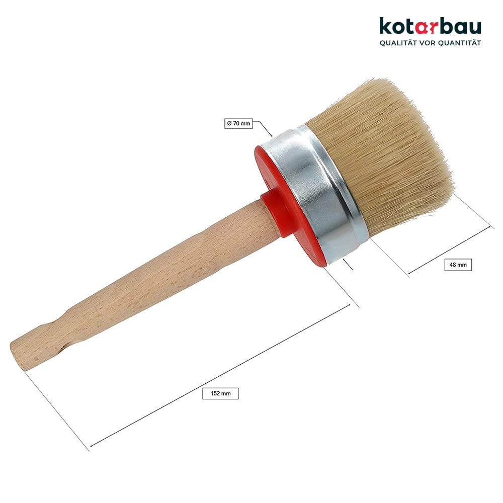 KOTARBAU®, set da 10 pennelli rotondi da 70 mm, per verniciatura, pittura, legno, per lavori di ristrutturazione