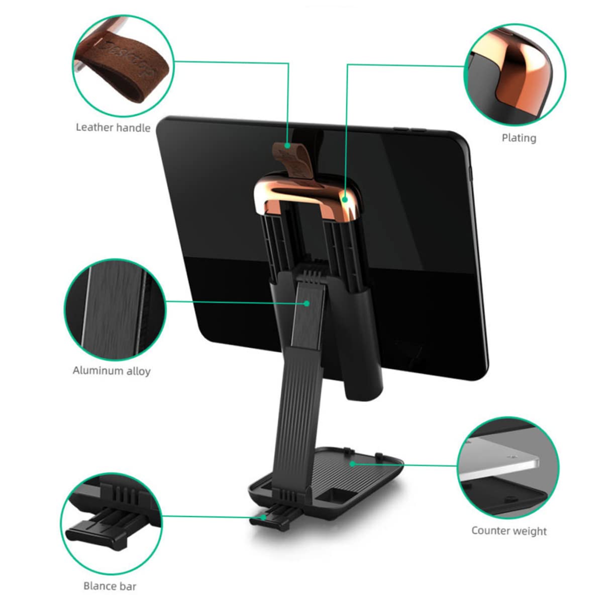 Veemoon Soporte para Teléfono Móvil y Tableta De Ajustable Plegable Antideslizante para Escritorio Antiarañazos