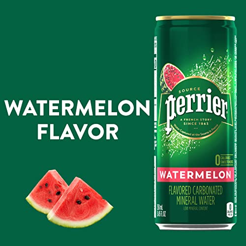 Perrier Watermelon Flavored Carbonated Mineral Water, 8.45 Fl Oz (30 Pack) Slim Cans #TOP1