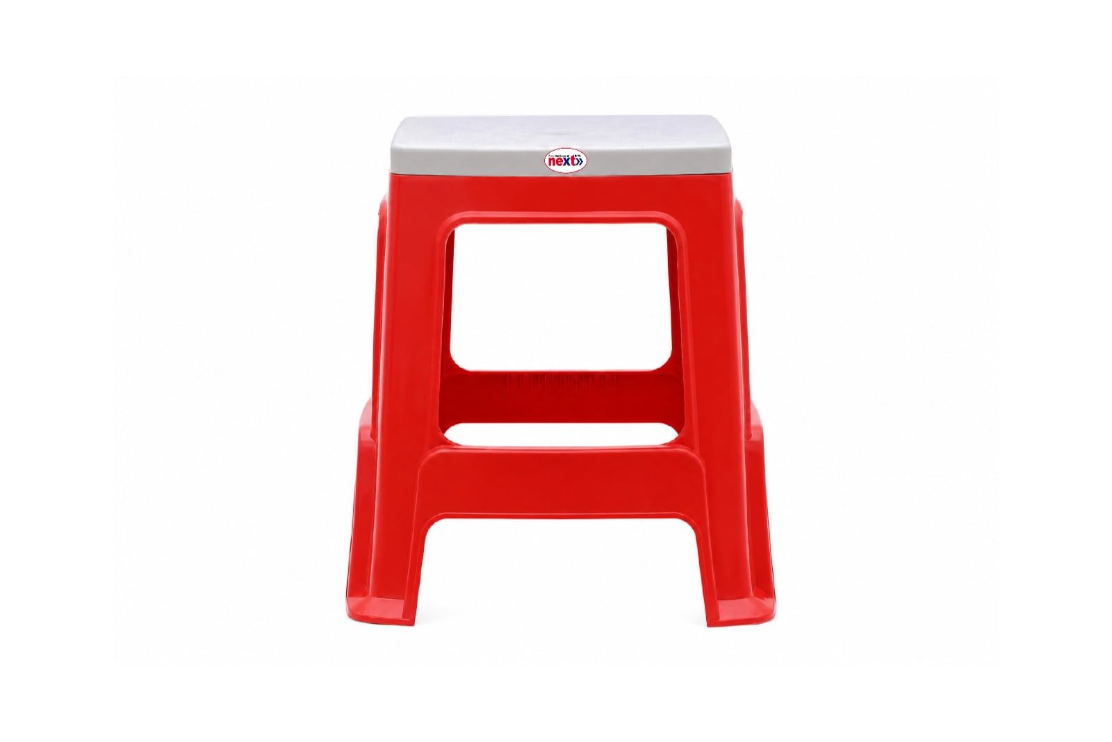 Next Java Plastic Stool for Home & Kitchen | Heavy Duty Virgin Plastic Multipurpose Stool | Strong & Durable Bathroom, Living Room & Outdoor Stool | White & Red-image-39