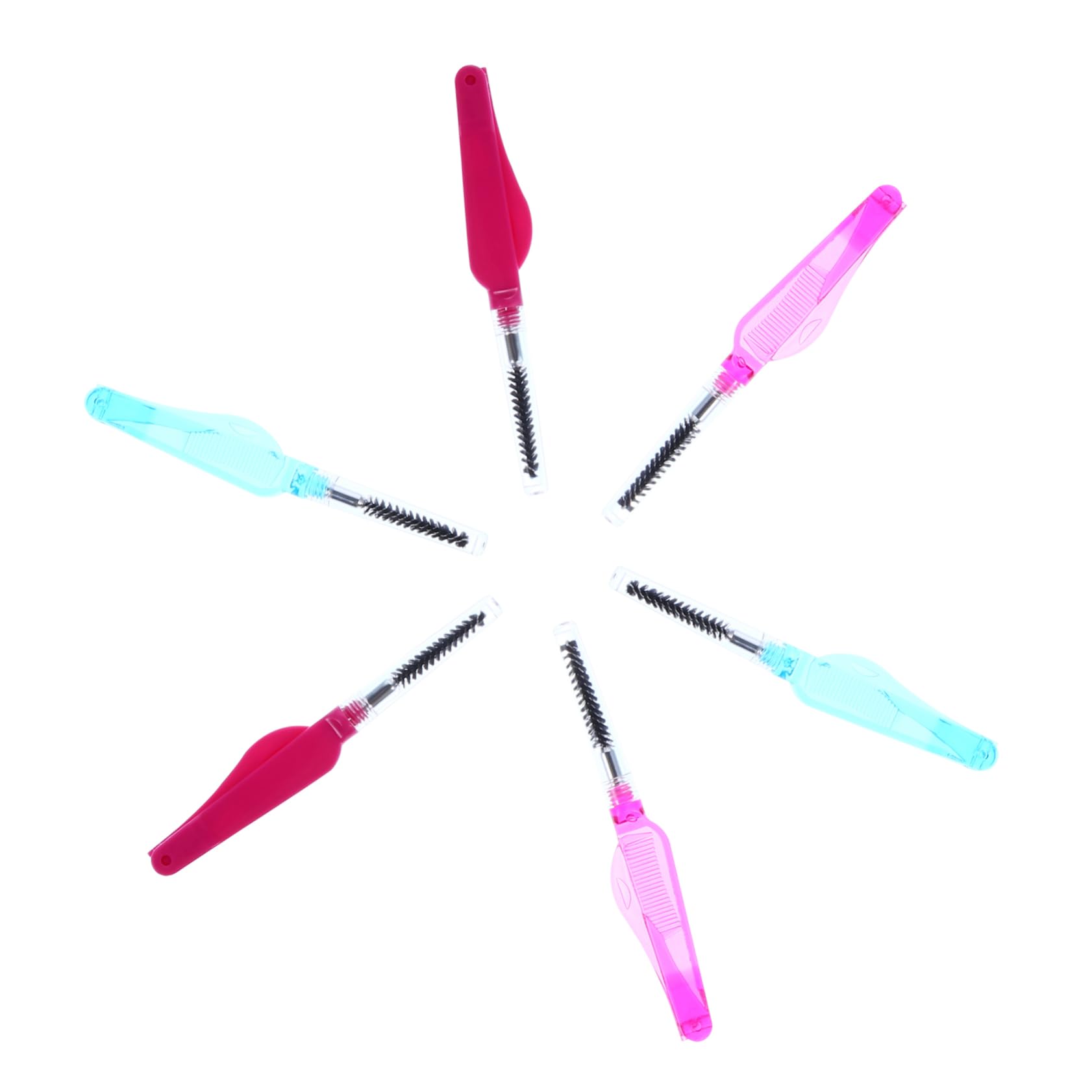 Baluue Professional Eyelash Brow Makeup 6pcs Folding Eyebrow Combs Lash Brush Random