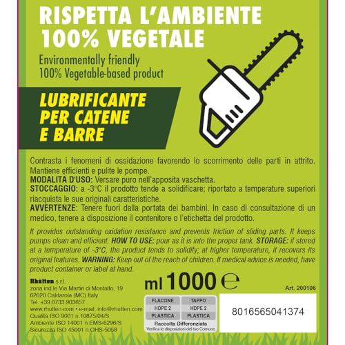 Protettivio Bio Catene Motoseghe, Lubrificante