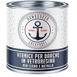 Vernice per barche in vetroresina 2K lucido per GFK, Plastica & Poliestere nero RAL 9005 Lacca da yacht Vernice da yacht per barche (1 L) Hamburger Lack-Profi