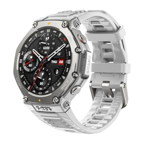 Amazfit T-Rex 3 Rugged Military Smart Watch 48mm, GPS (with Privacy), Offline Maps, Long Battery Life,328 Feet Water-Resistant, 170 Fitness/Sport Modes, AI, Voice Control, for Android or iPhone, Gray