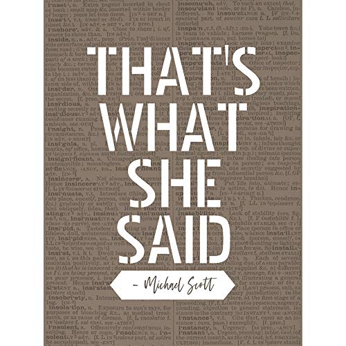 Lámina decorativa de 'That's What She Said' para dar un toque divertido a tu sala