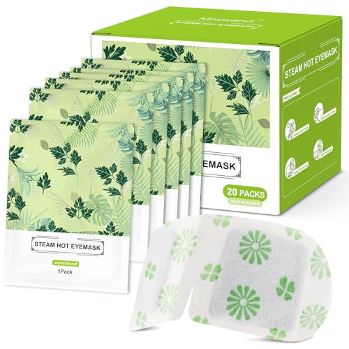 Mnswand 20 Packs Steam Eye Mask, Wormwood Steam Eye Masks Disposable, Self-Heating Relief Heated Eye...