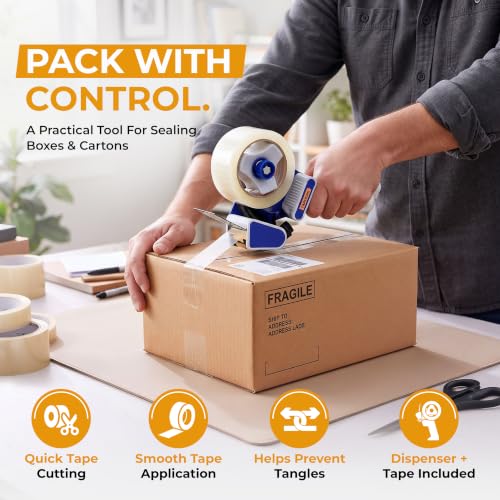 Image of Tape King Packing Tape Dispenser Gun - Handheld Tape Gun with 1 Bonus Clear Packaging Tape (2 Inch Wide) - Shipping Tape for Sealing, Storing, and Moving Boxes, 1 Pack