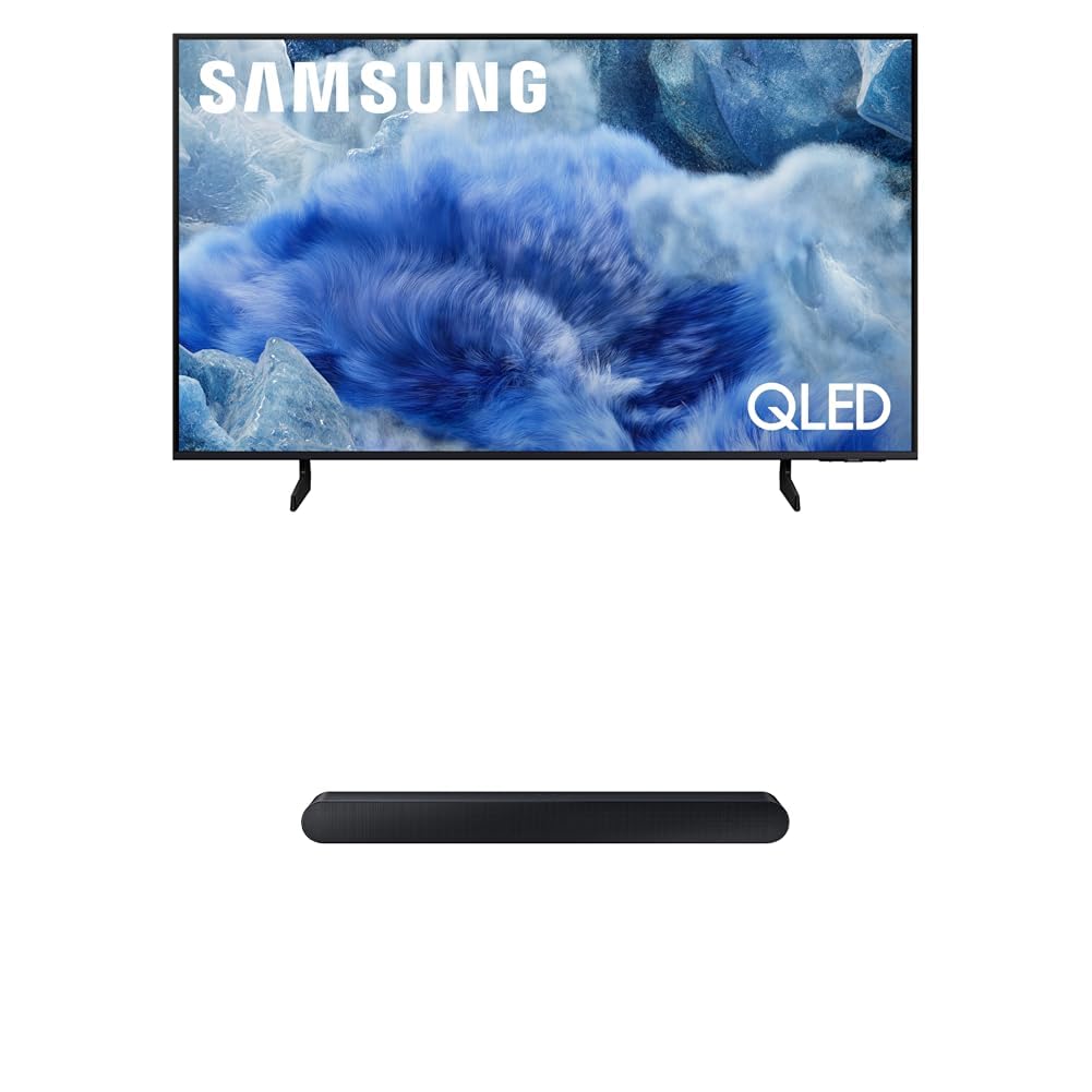 Samsung 43-Inch Class QLED Q8F 4K UHD Smart TV (2025 Model) Q4 AI Processor, 100% Color Volume + SAMSUNG S60D 5.0ch Soundbar w/Wireless Dolby Atmos Audio, All-in-One Design HW-S60D/ZA